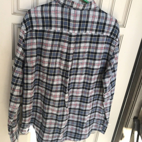 Croft&Barrow Shirt SzL Plaid Flannel Buttondown Collar Cuffs Pre-Owned - Picture 2 of 9